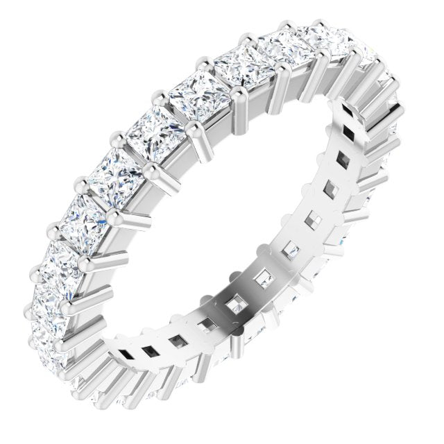 Princess-Cut Diamond Eternity Band in 14K White Gold, size 4, 1 1/6 CTW lab-grown diamonds