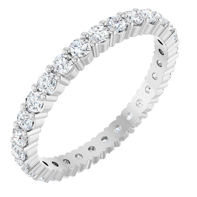 Classic Shared-Prong Diamond Eternity Band in 14K White Gold