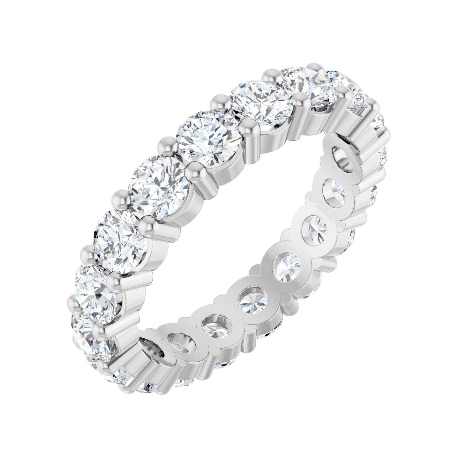 Statement Shared-Prong Round Diamond Eternity Band