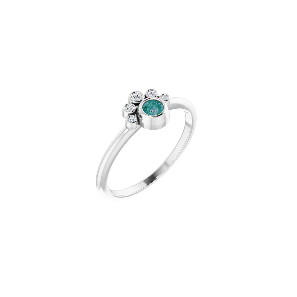 Alexandrite & .04 ctw Diamond Accent Ring in 14K White Gold
