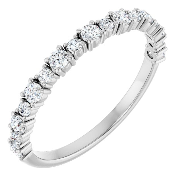 Delicate Prong-Set Diamond Anniversary Band in 14K White Gold
