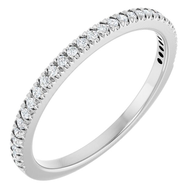 Petite French-Set Diamond Anniversary Band in 14K White Gold