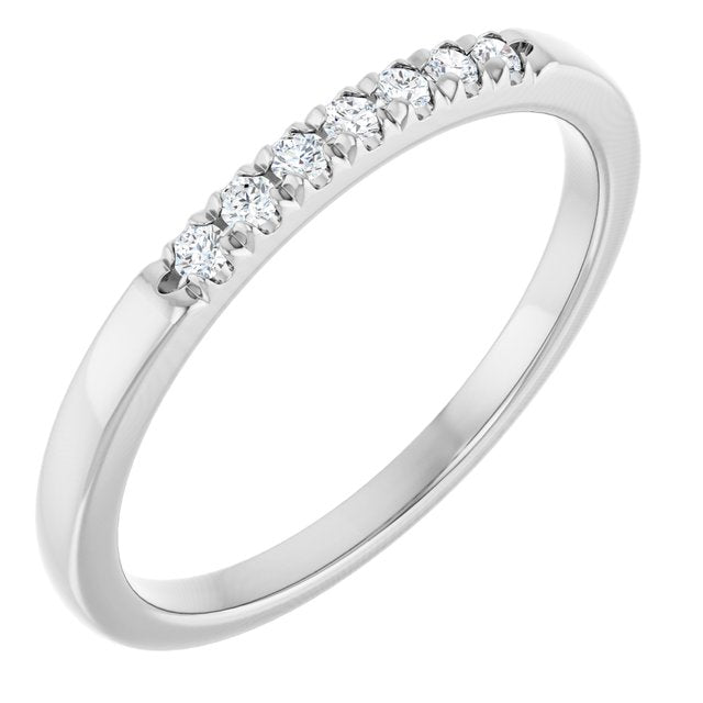 French-Set Seven-Stone Diamond Anniversary Band in 14K White Gold