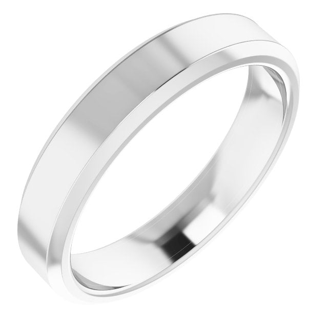 4mm beveled-edge wedding band in Platinum
