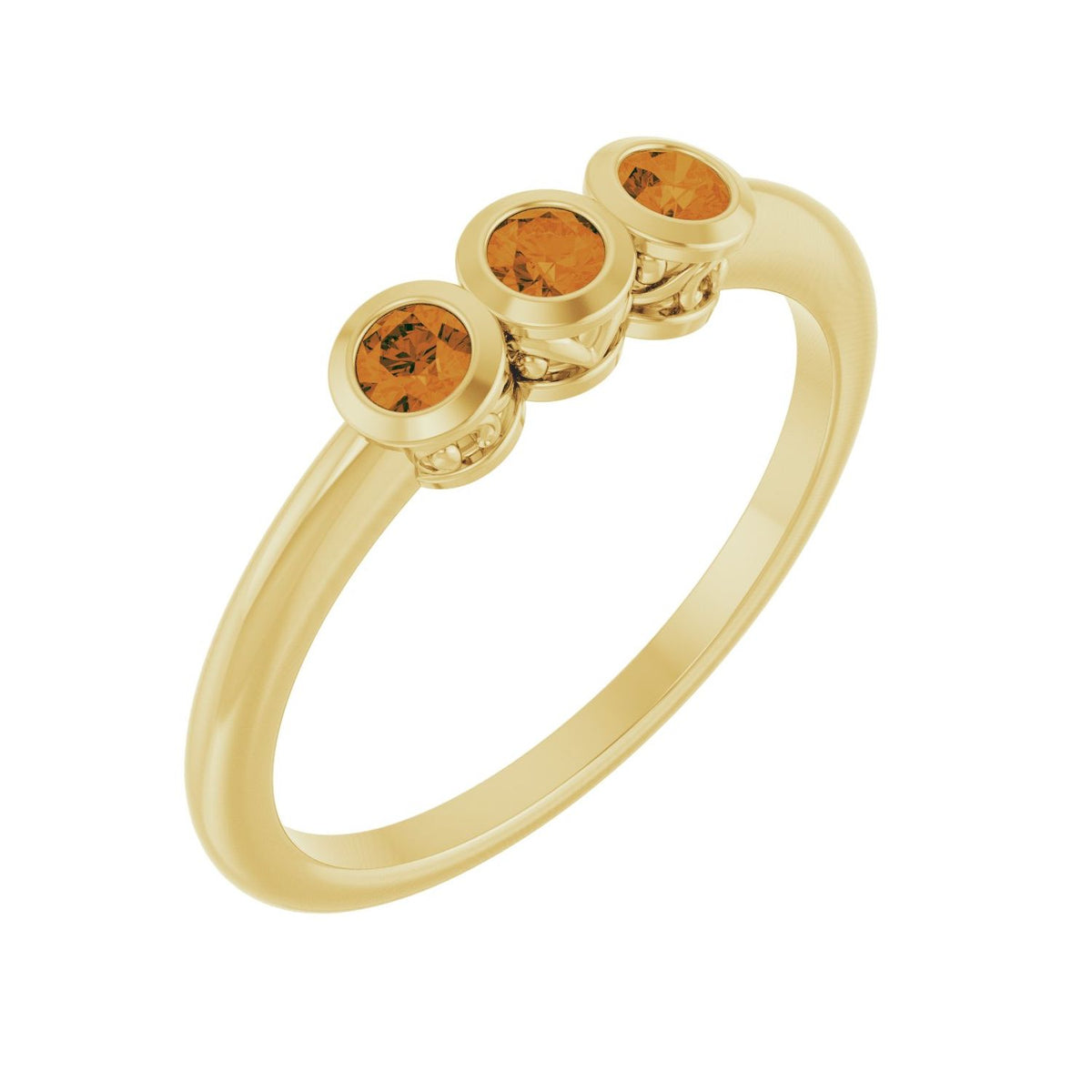 Citrine Three-Stone Ring in 14K Yellow Gold