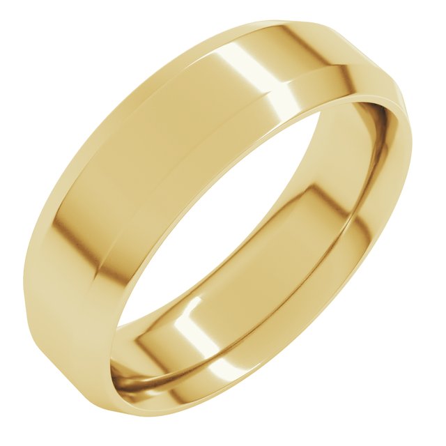 Beveled-Edge Men's Wedding Band, 6 mm width