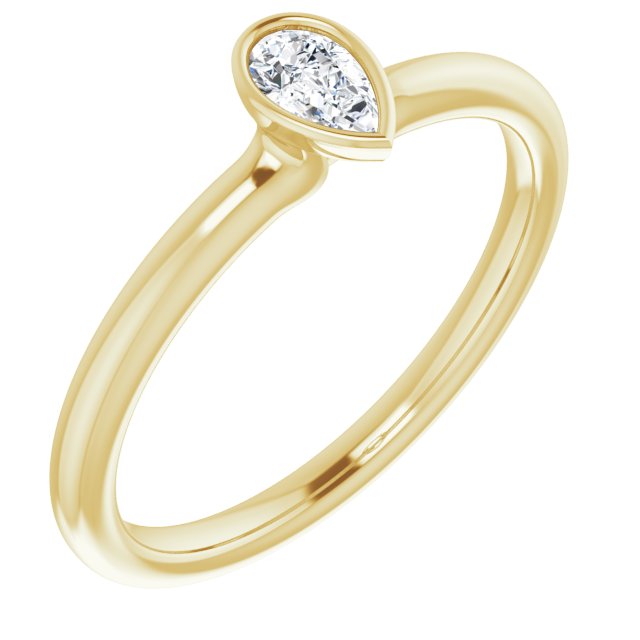 White Sapphire Stackable Ring in 14K Yellow Gold