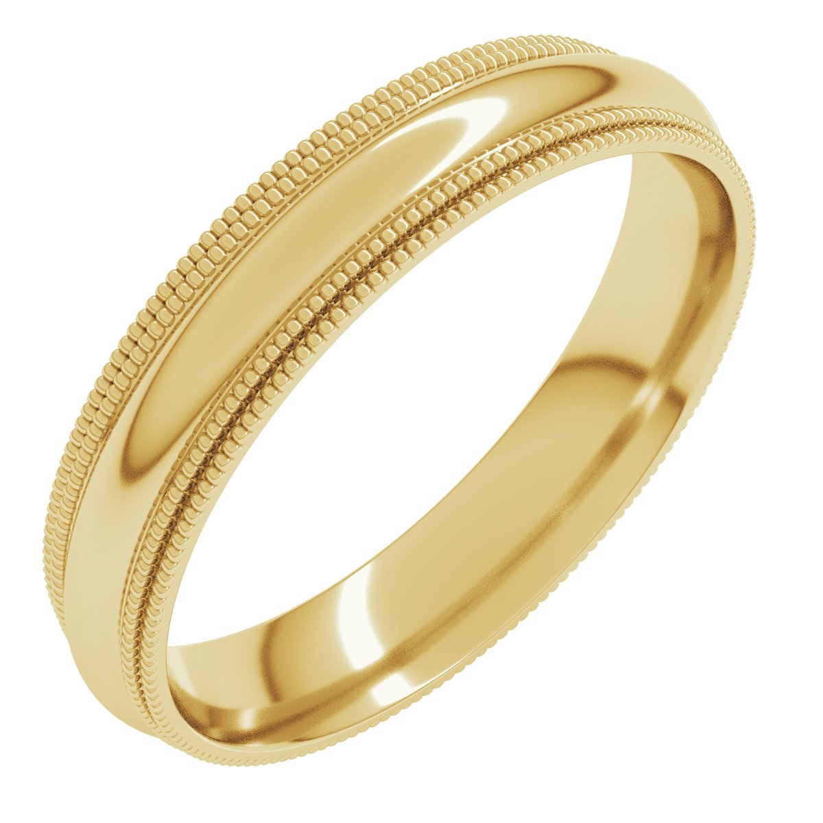 4mm half round wedding band in 10K Yellow Gold