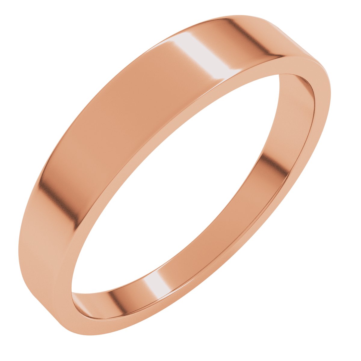 4mm flat wedding band in 10K Rose Gold