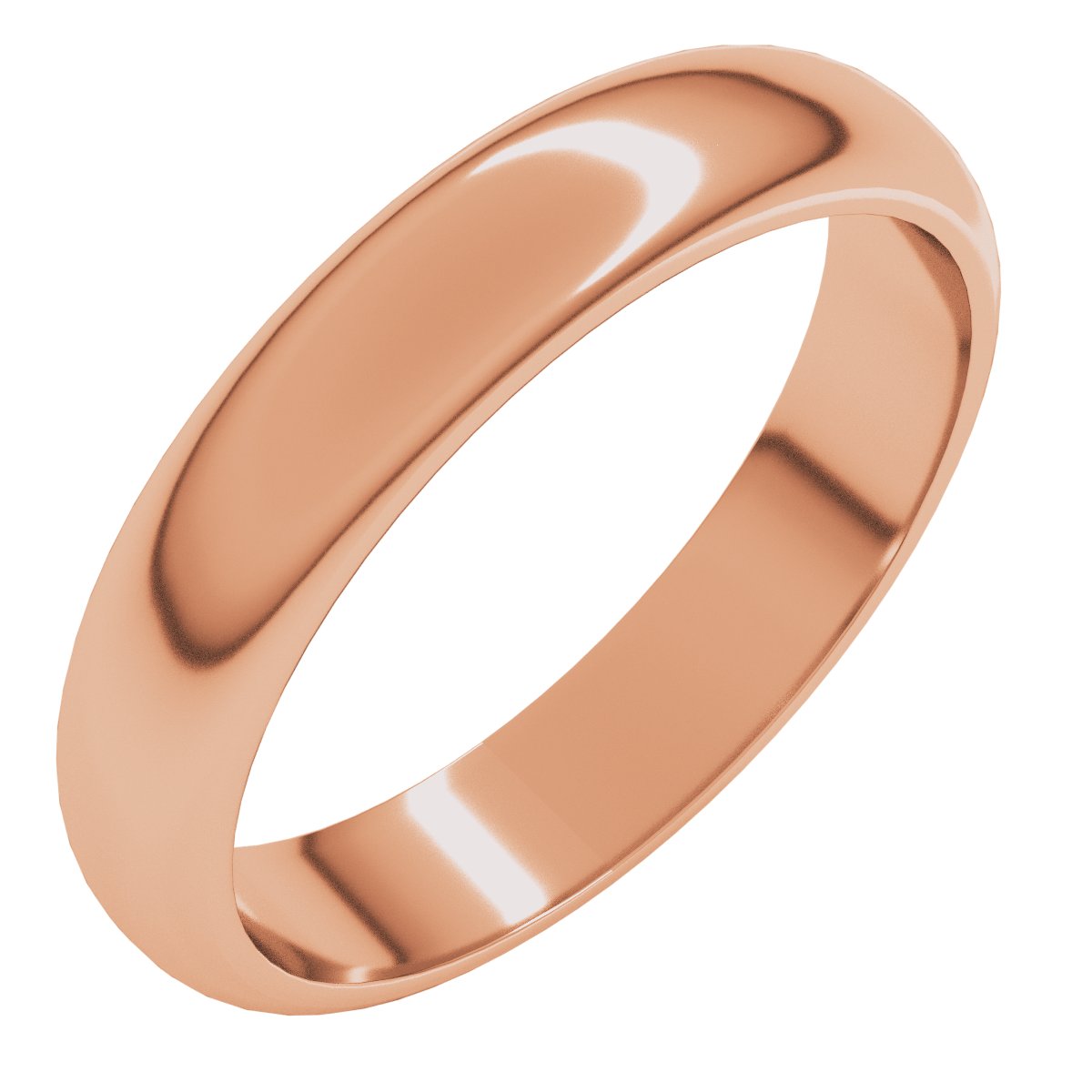 4mm half round wedding band in 10K Rose Gold