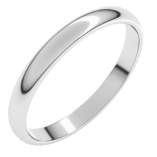 2.5mm lightweight half-round stacking band in 18K White Gold