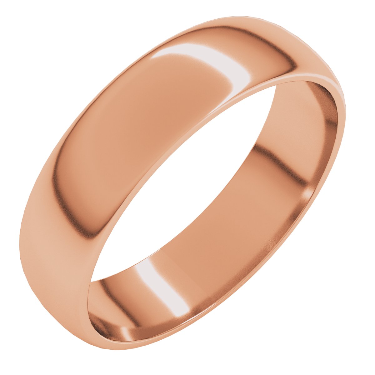 5mm half round wedding band in 14K Rose Gold