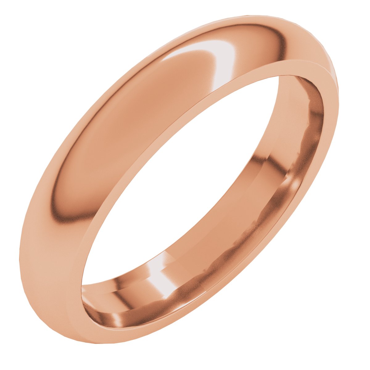 4mm half round wedding band in 18K Rose Gold