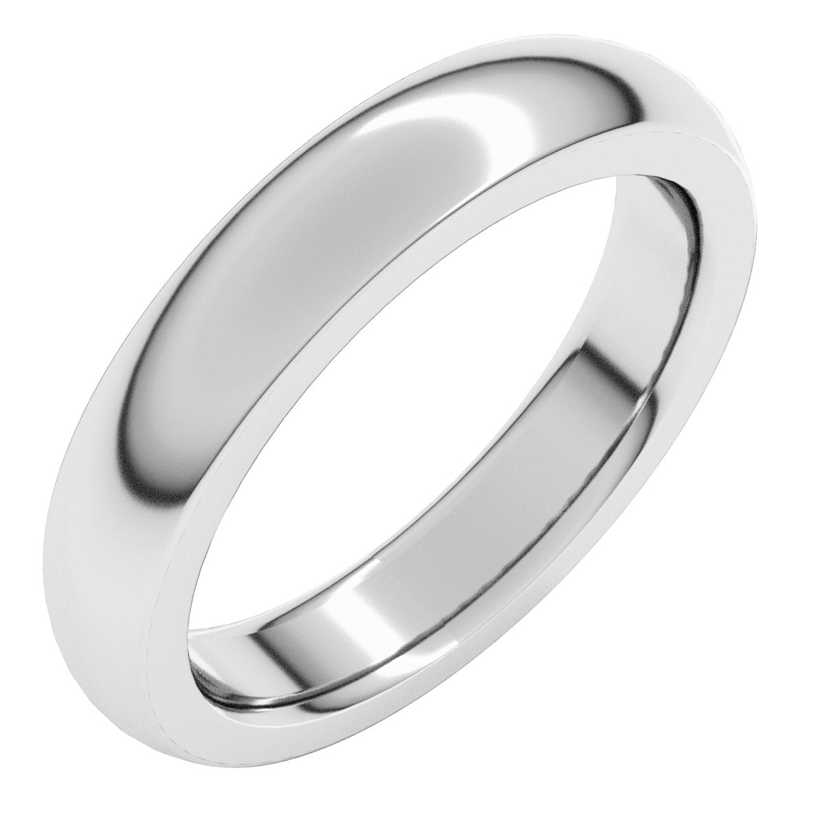 4mm half round wedding band in 14K White Gold