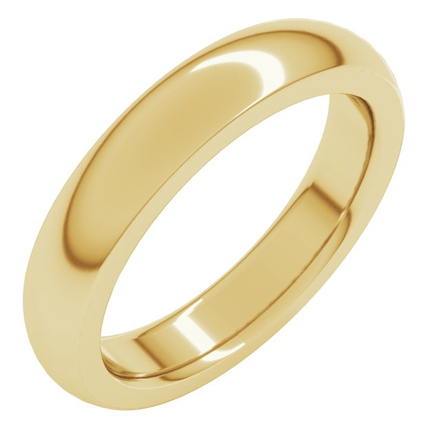 Heavyweight Domed Comfort-Fit Men's Wedding Band, 4 mm width