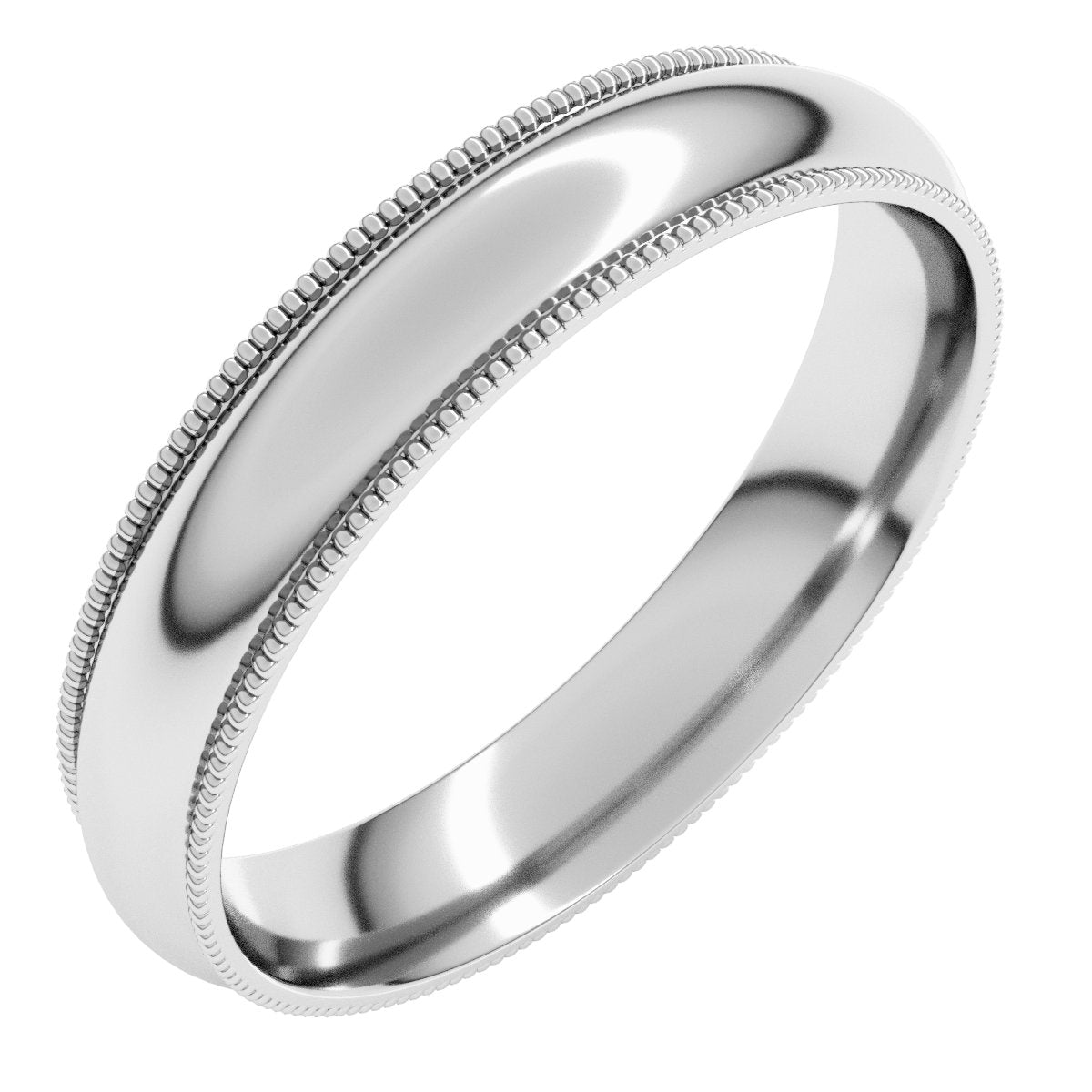 4mm half round wedding band in Platinum