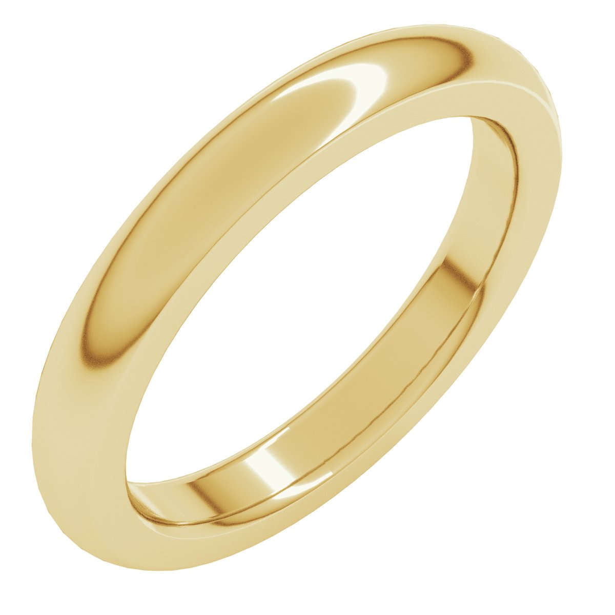 3mm half round wedding band in 14K Yellow Gold