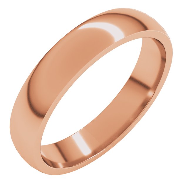 Lightweight Domed Comfort-Fit Men's Wedding Band, 4 mm width