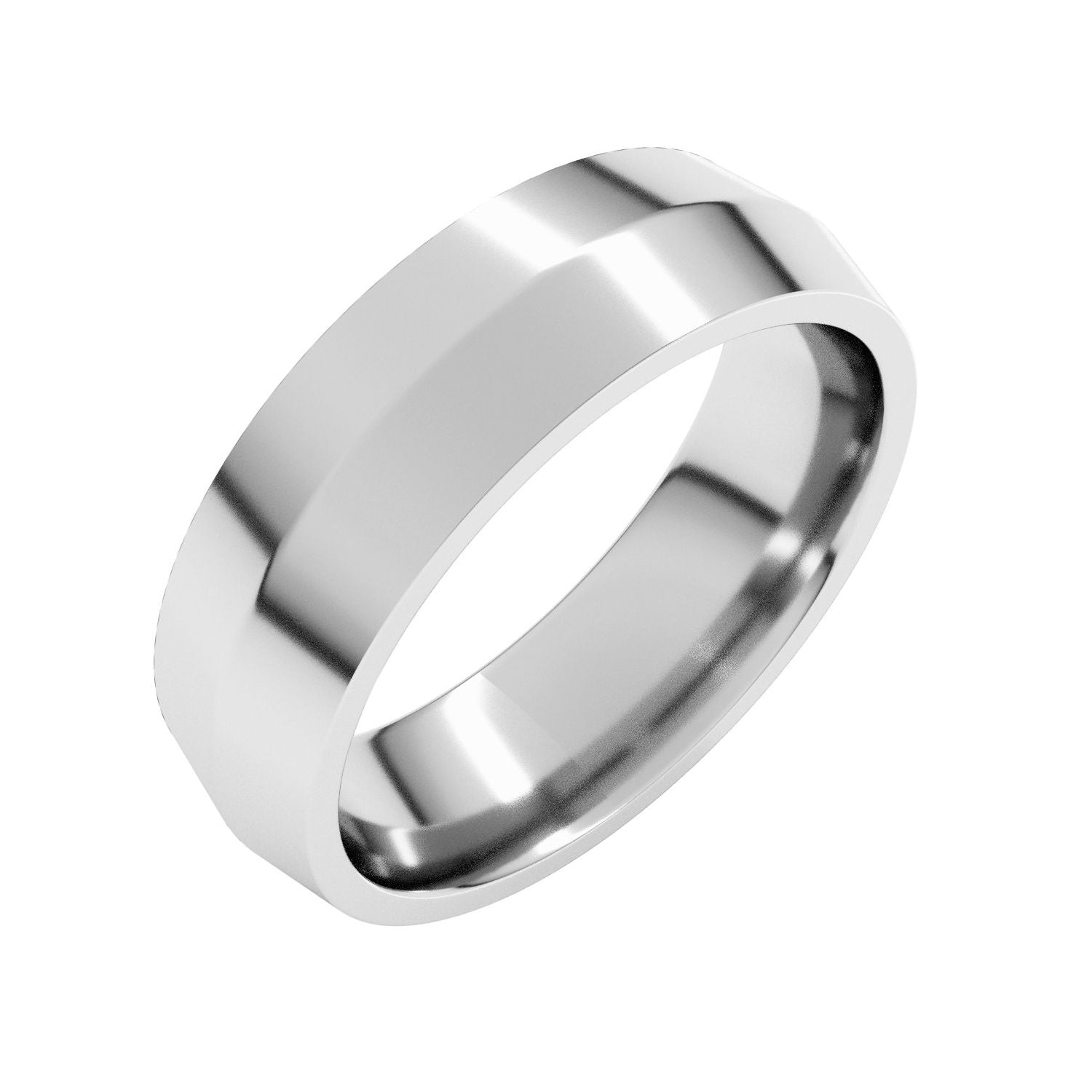 white gold standard weight comfort-fit knife band men's wedding band