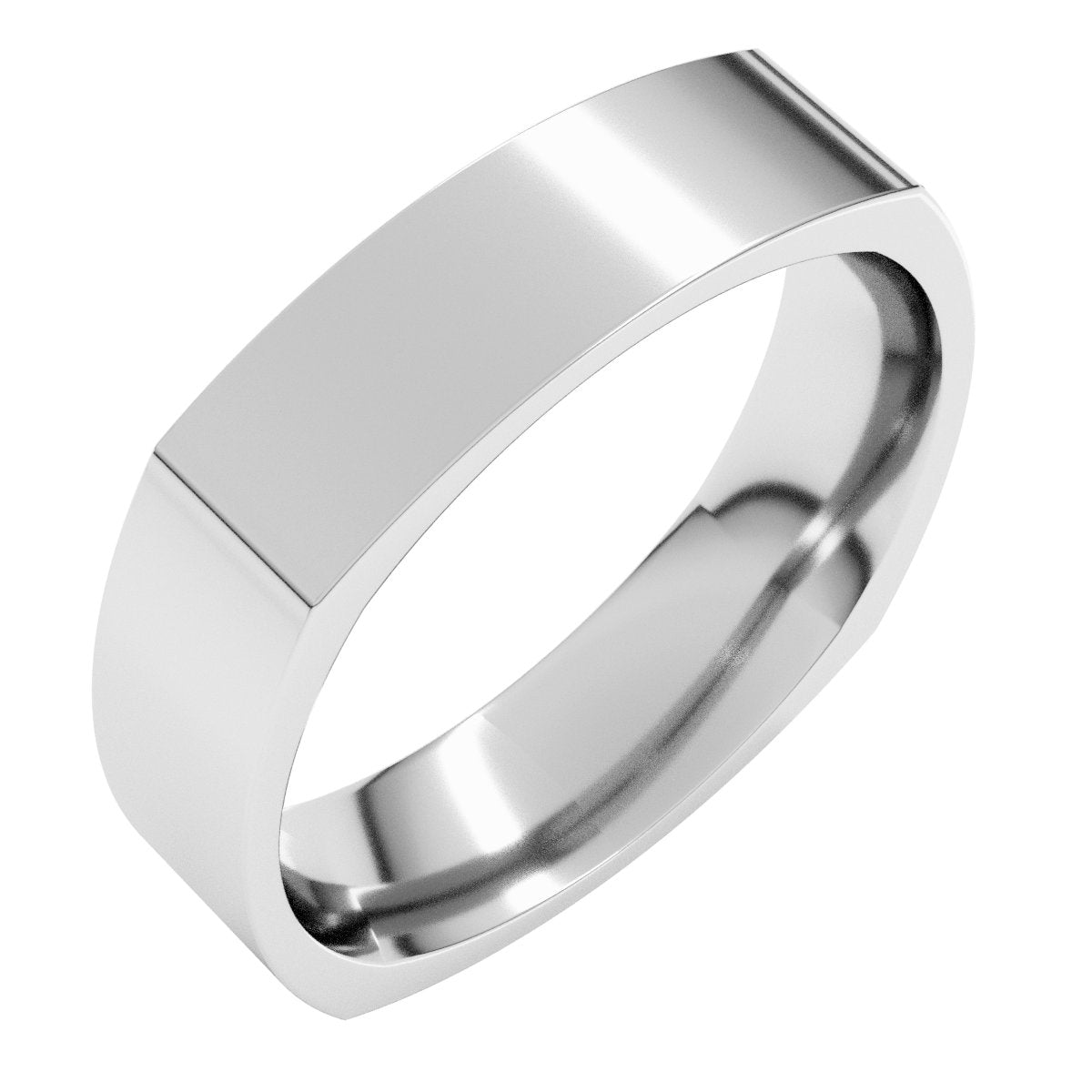 5mm comfort-fit wedding band in 10K White Gold