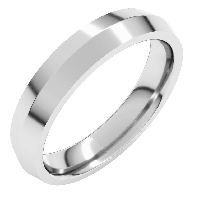 Knife-Edge Comfort-Fit Men's Wedding Band, 4 mm width