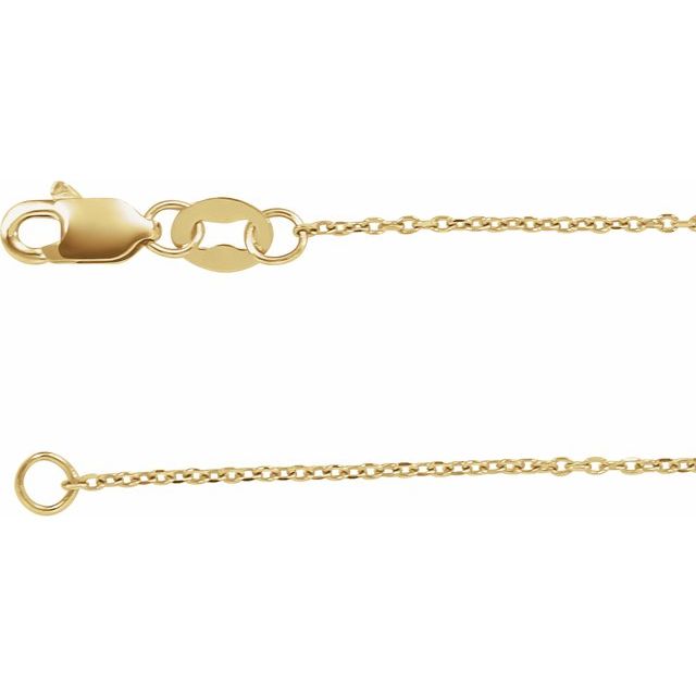 1mm diamond-cut cable gold chain necklace in 18k yellow gold, 16 inch