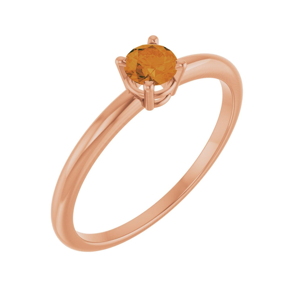 Citrine Solitaire in 14K Rose Gold