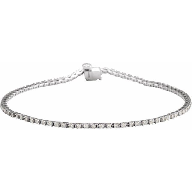 1 ct natural diamond tennis bracelet in 14k white gold