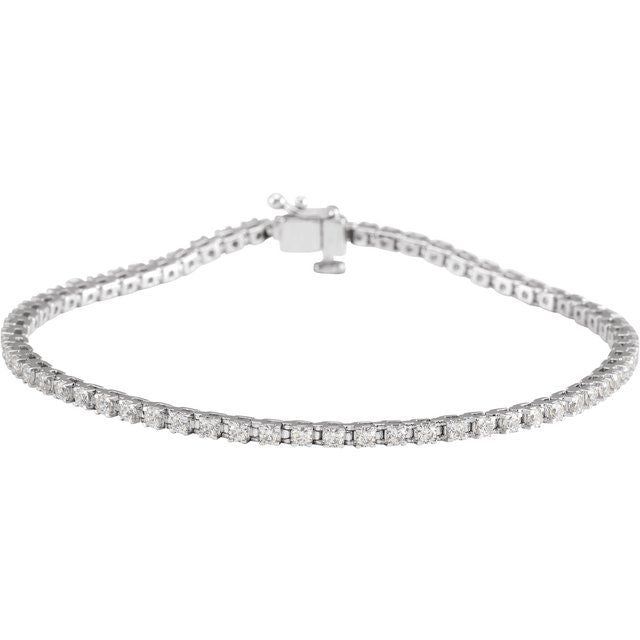 2 ct natural diamond tennis bracelet in 14k white gold