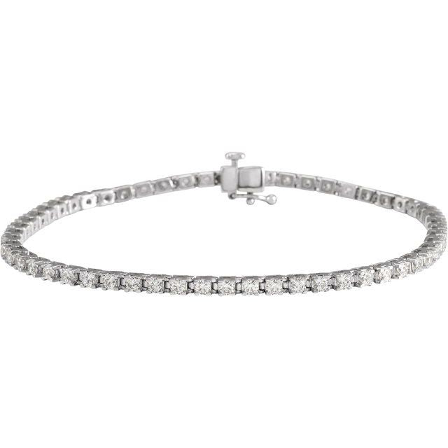 3 ct natural diamond tennis bracelet in 14k white gold