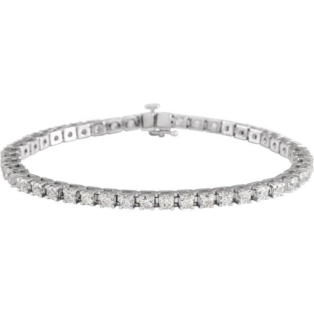 5 ct natural diamond tennis bracelet in 14k white gold