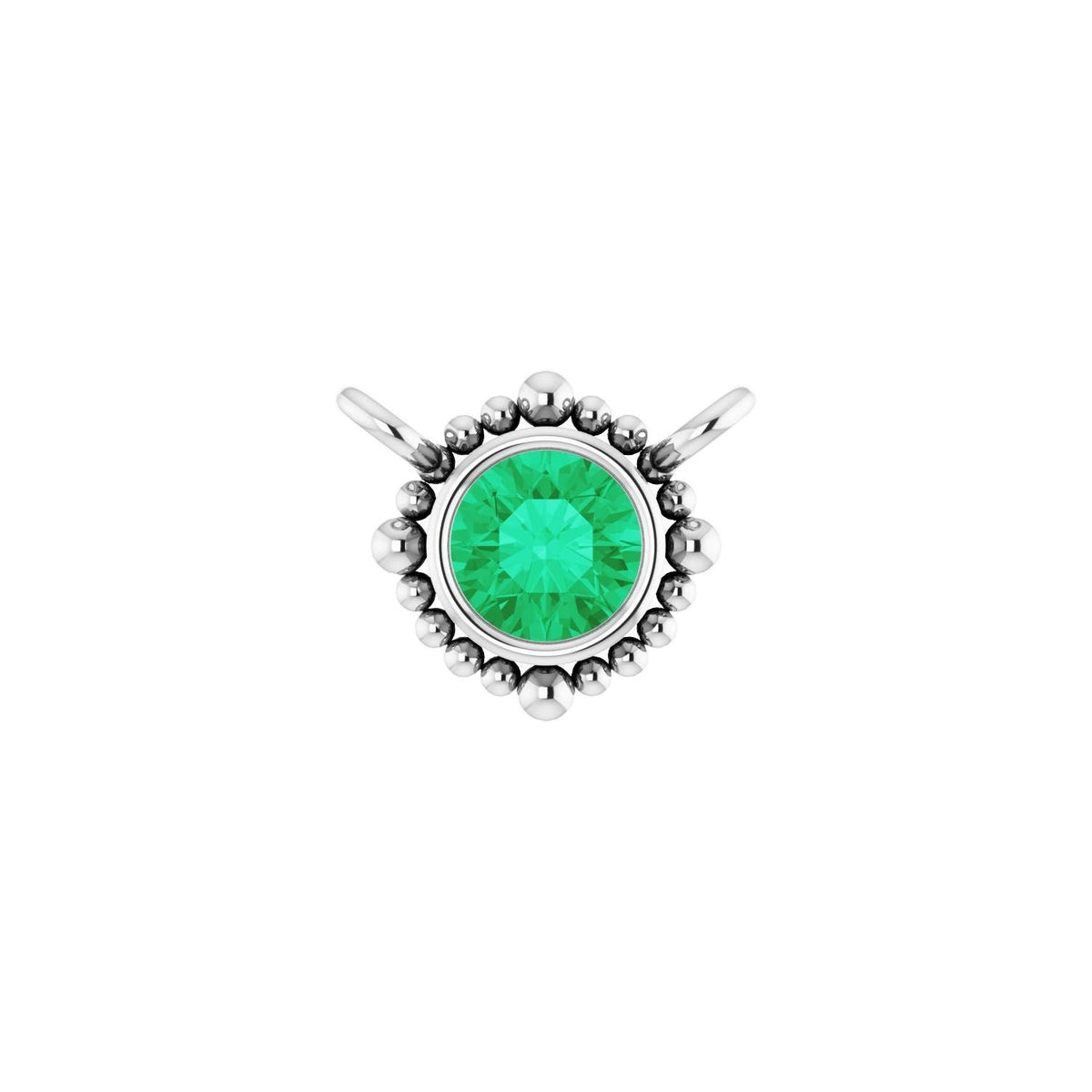 Emerald Beaded Station Pendant