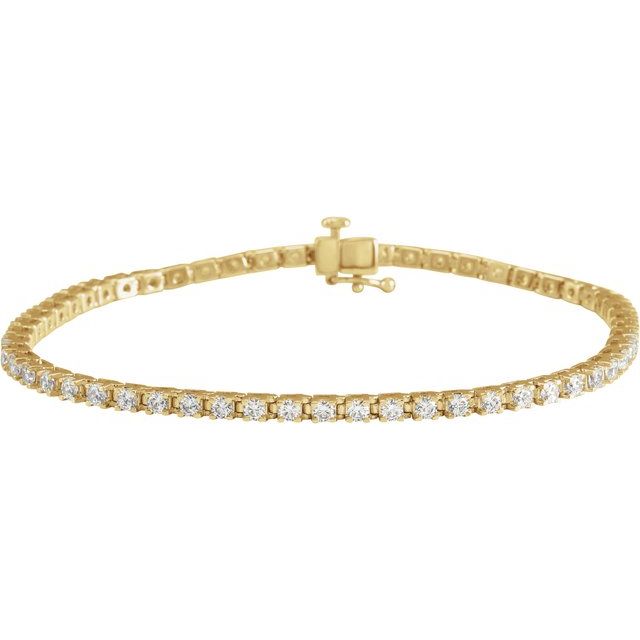 3 ct natural diamond tennis bracelet in 14k yellow gold