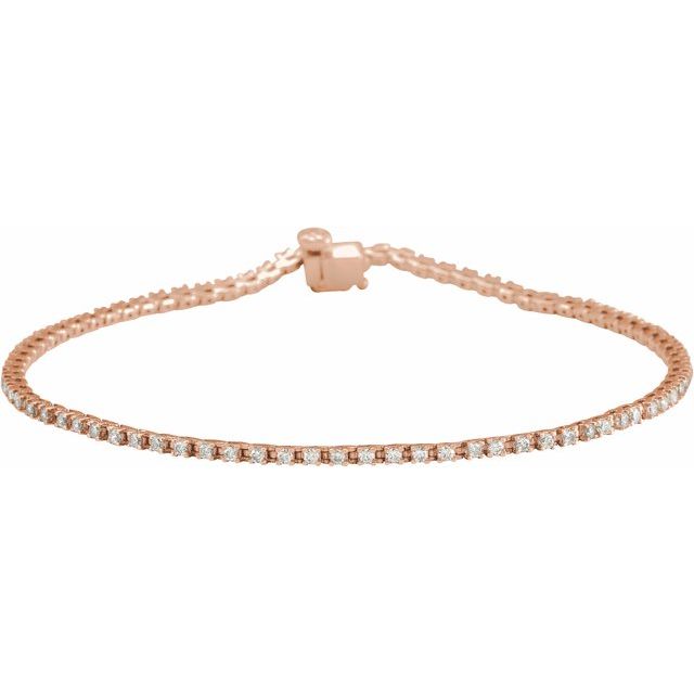 1 ct natural diamond tennis bracelet in 14k rose gold