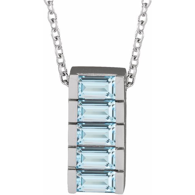 sky blue topaz channel-set bar necklace in 14k white gold
