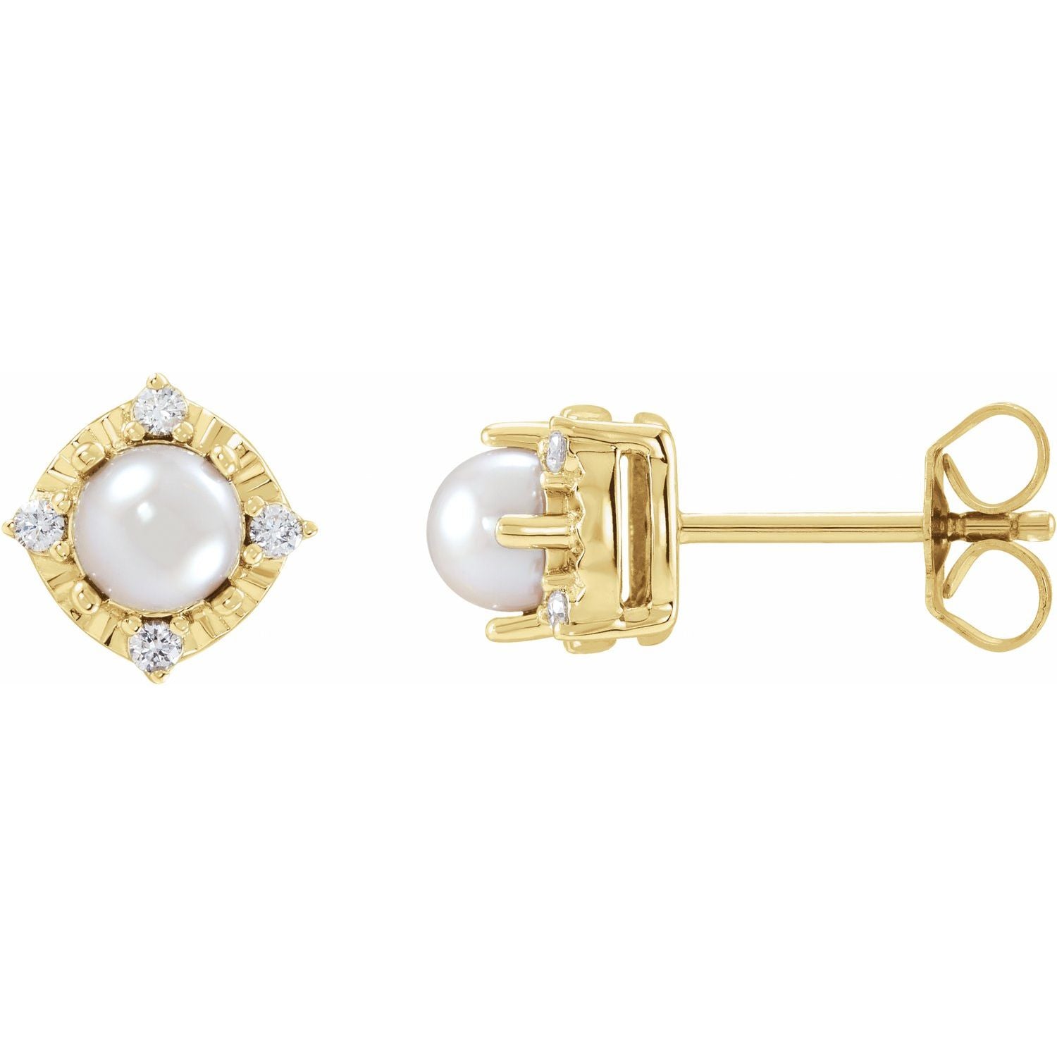 Cultured Freshwater Pearl stud earrings in 14K Yellow Gold
