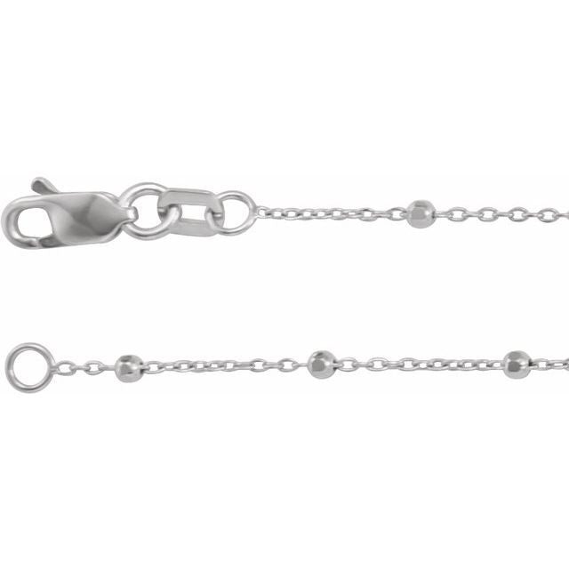 0.85mm cable chain necklace in 14k white gold, 20"