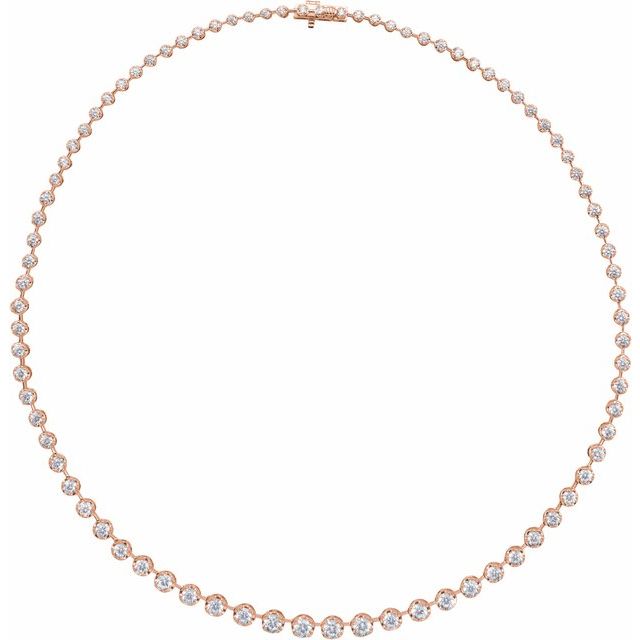 6 3/4 ct lab-grown diamond tennis necklace in 14k rose gold