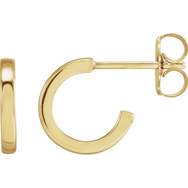 round tube 10 mm gold hoop earrings in 14k yellow gold