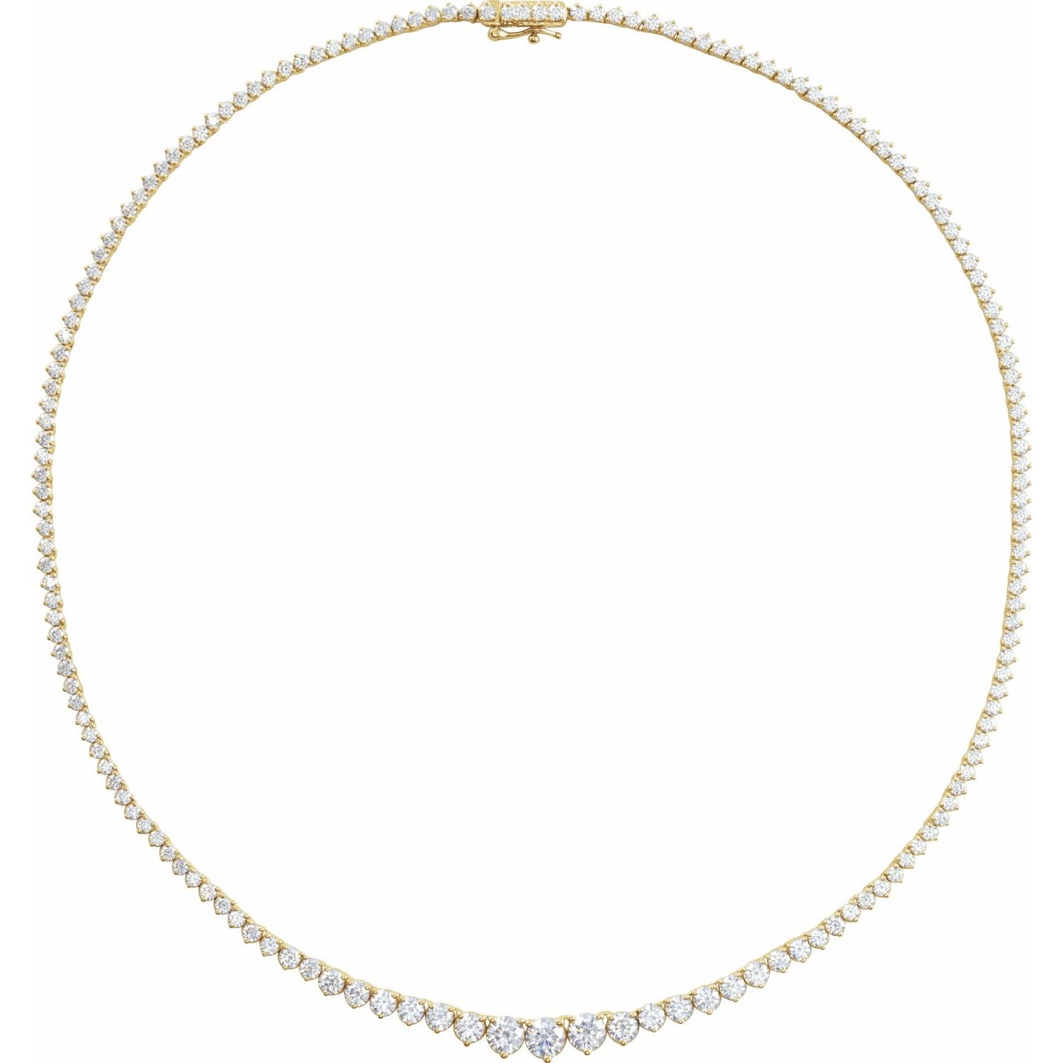 9 1/2 ct Lab-Grown Diamond Tennis Necklace in Yellow Gold
