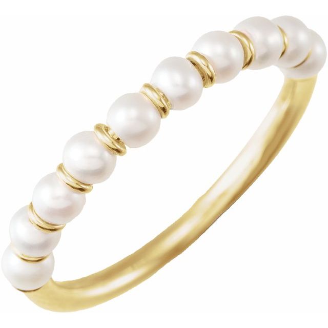 petite freshwater pearl ring in 14k yellow gold