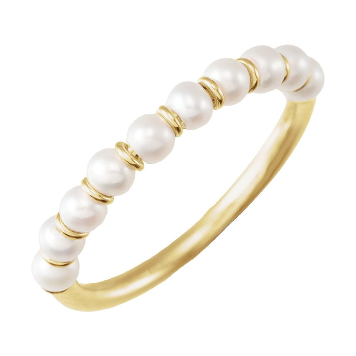 Petite Freshwater Pearl Ring in 14K Yellow Gold