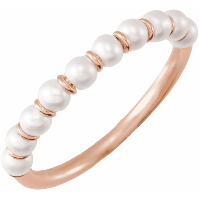 petite freshwater pearl ring in 14k rose gold