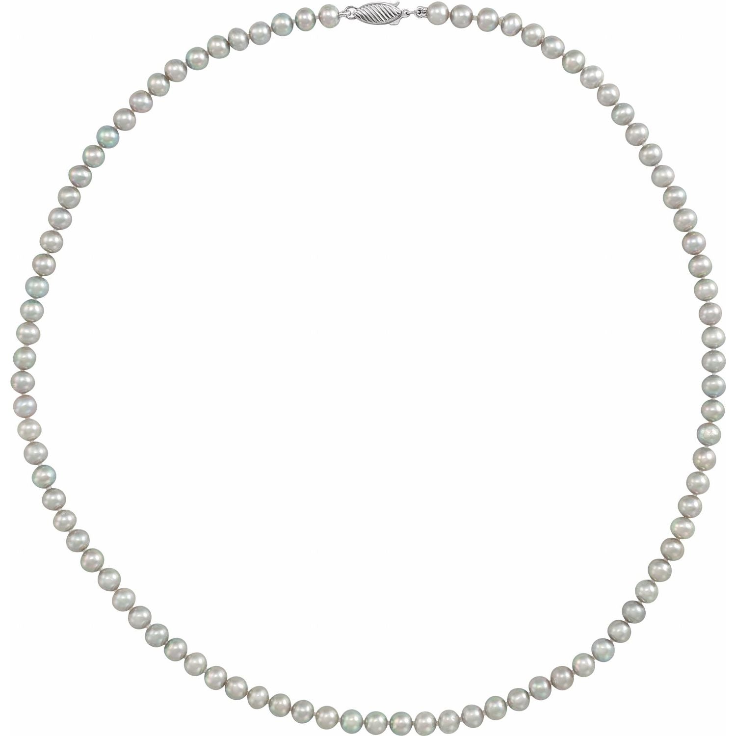 Gray Freshwater Cultured Pearl Necklace in 14K White Gold
