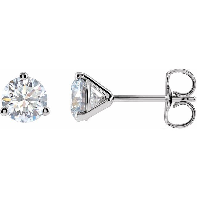 1 ct lab-grown diamond stud earrings in 14k white gold