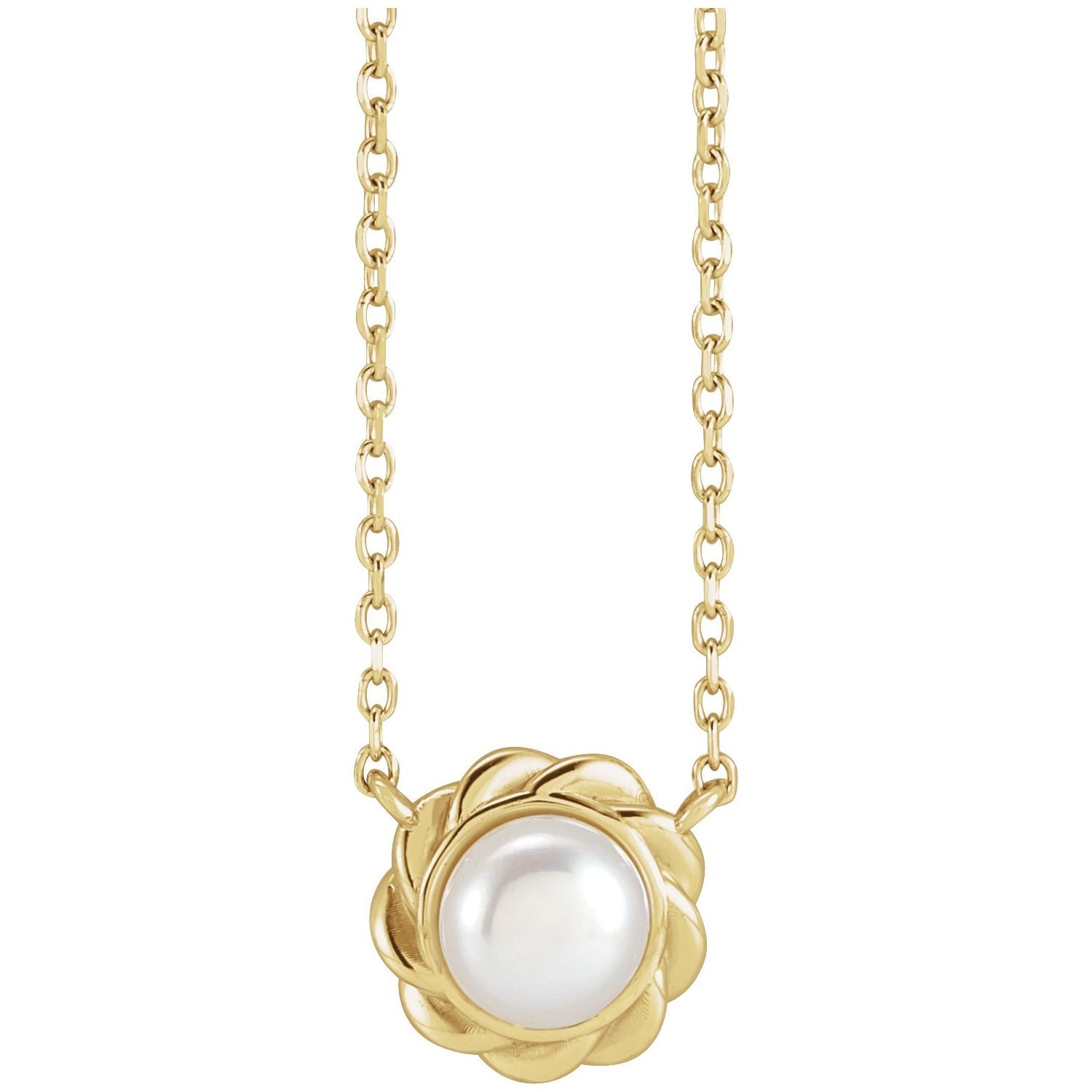 14K Yellow Gold Freshwater Cultured Pearl Necklace