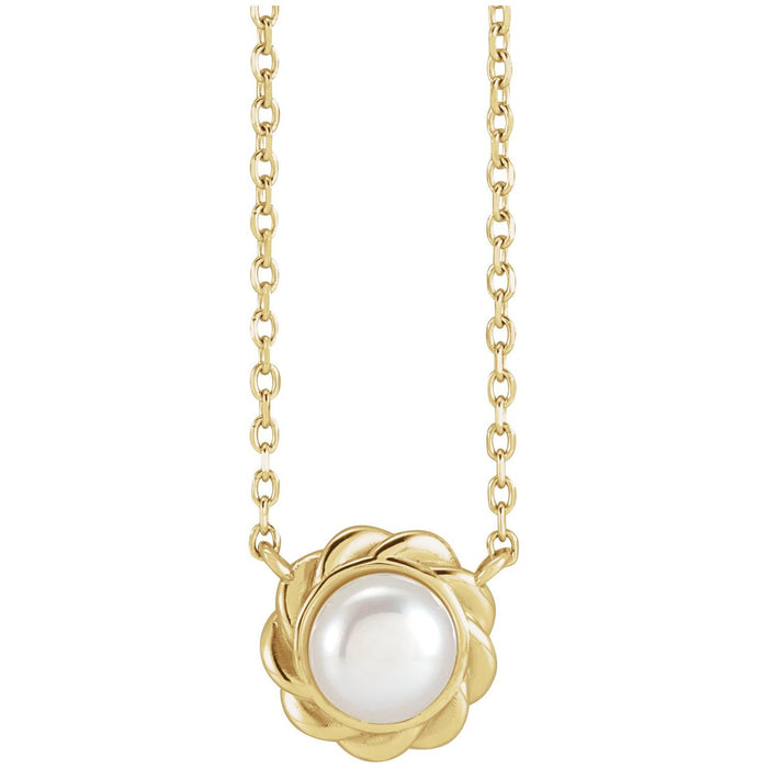14K Yellow Gold Freshwater Cultured Pearl Necklace