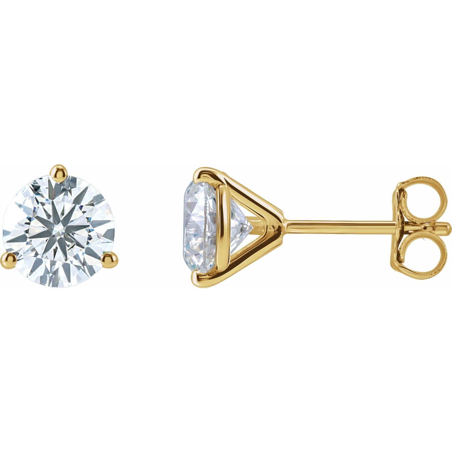 1 5/8 ct lab-grown diamond stud earrings in 14k yellow gold