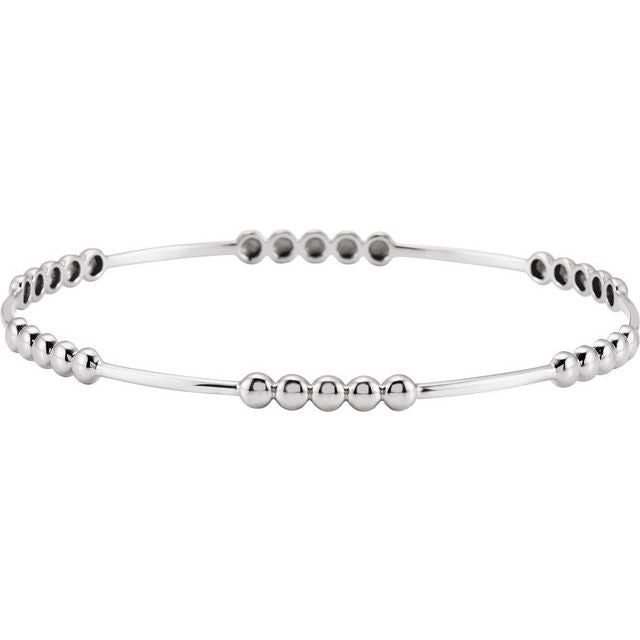 beaded-edge bangle bracelet in sterling silver