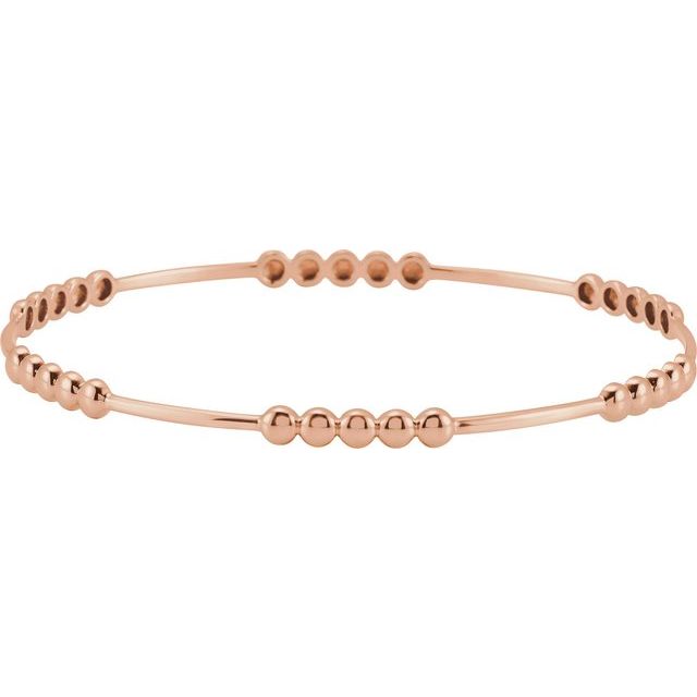 beaded-edge bangle bracelet in 14k rose gold